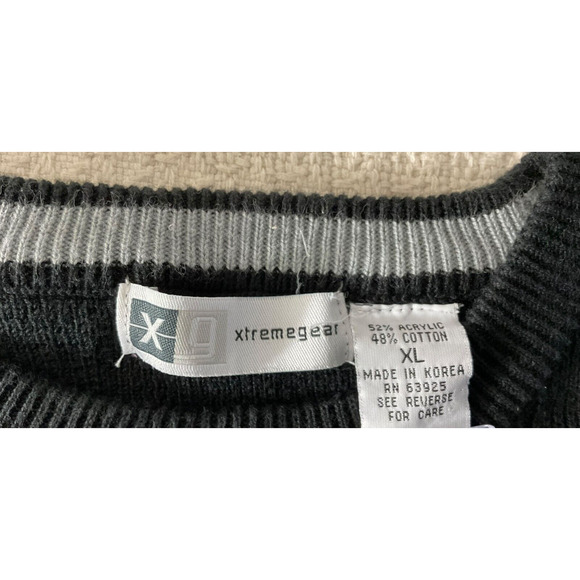 Xtremewear Ribbed Black Sweater XL Acrylic Cotton Crew Neck Long Sleeve Pullover - Picture 6 of 9